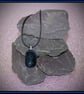 Sparkly Blue Fused Glass Pendant - 1084 - Image 2