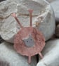 Knitting Needle Sheep brooch in copper and sterling silver - Image 1