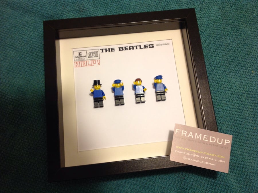 BEATLES - CUSTOM LEGO FRAMED FIGURES ALBUM COVER