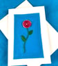 Beautiful simple  embroidered flower card. - Image 1