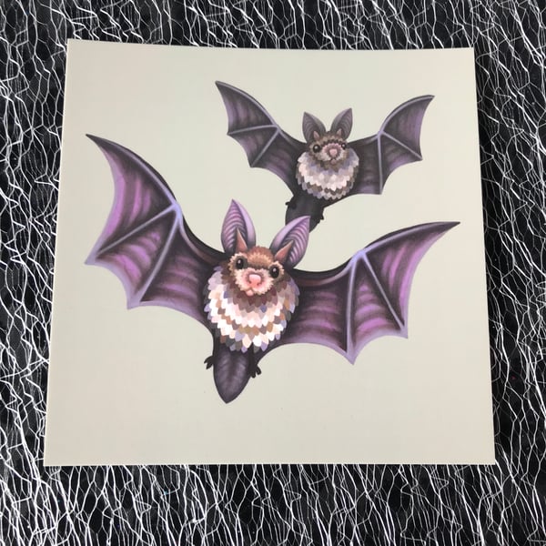 Bats Square Post Card Print