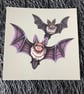 Bats Square Post Card Print - Image 1
