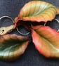 Leather leaf keyring  - Image 2
