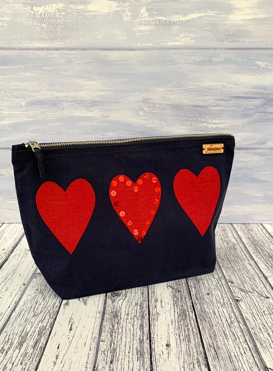 Trio of Hearts Zipped Pouch 