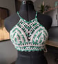XS handmade crochet halter neck bralette top adjustable  - Image 1