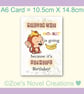 Birthday Greetings Card, personalised, monkey 10.5cm x 14.8cm - Image 6