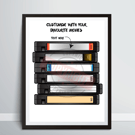 A4 Personalised VHS Movie Print, Movie Gift, Birthday Gift, Movie Wall Decor