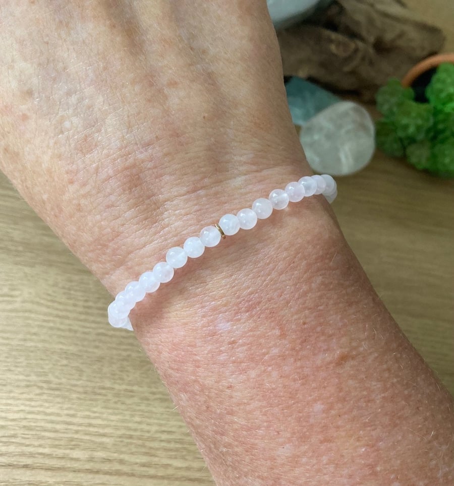Rose Quartz 4mm Bead Bracelet