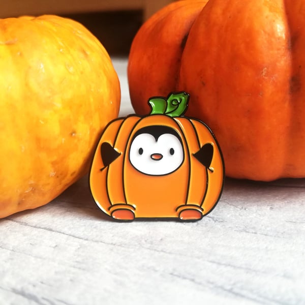 Pumpkin Penguin Pin Badge