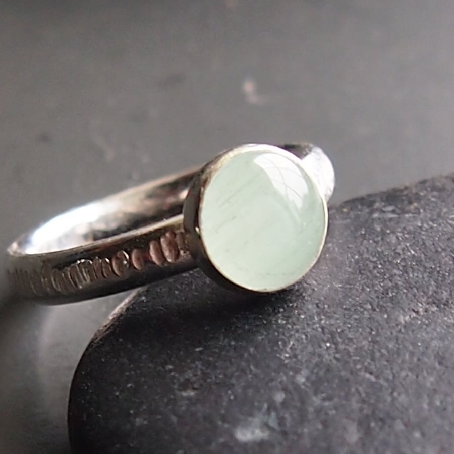 Sterling Silver Ring with Aquamarine