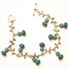 Turquoise Howlite Gemstone Leaf Bracelet - UK Free Post
