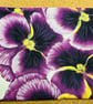 Medium zipped pouch with vibrant purple pansy print - Image 1