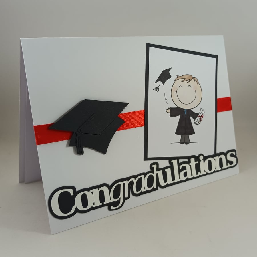 Handmade male graduation card