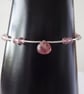 Sterling Silver &  Strawberry Quartz Bracelet
