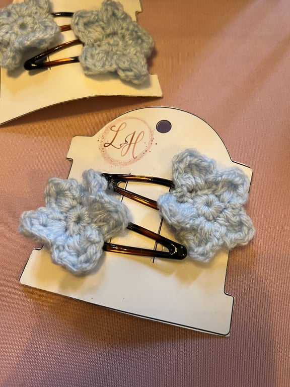 Baby Blue Flower Hair Clip