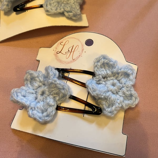 Baby Blue Flower Hair Clip