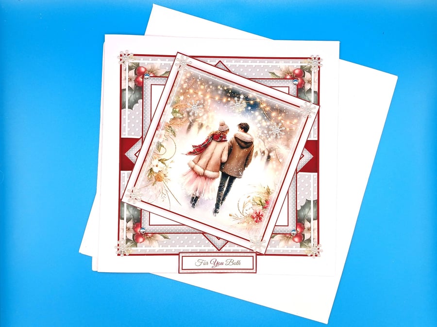 Christmas card, Couple, Large, 3d, Wife, Husband