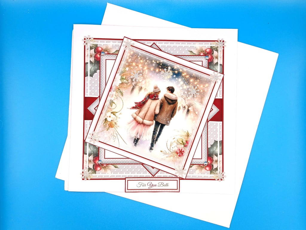 Christmas card, Couple, Large, 3d, Wife, Husband