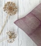 Hand Printed Organic Cotton Square Cushion  - FOLKI - Raspberry  - Image 2