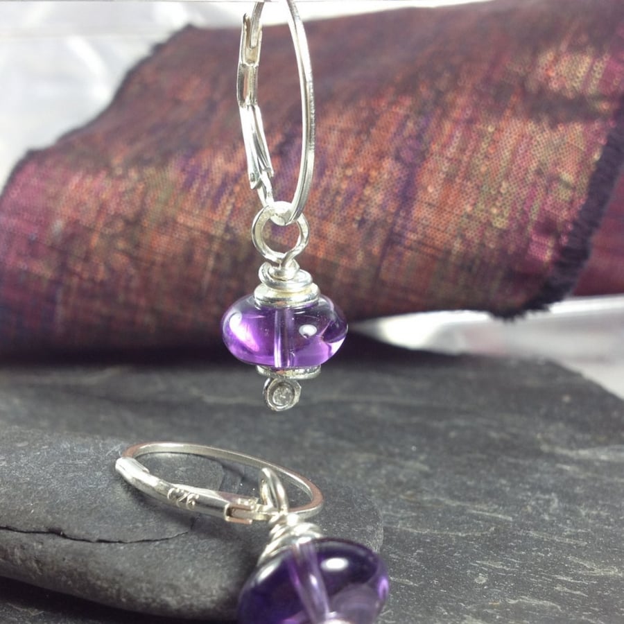 Amethyst sterling silver earrings