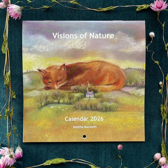 2026 Nature Art Calendar: Wildlife illustrations, wall calendar 