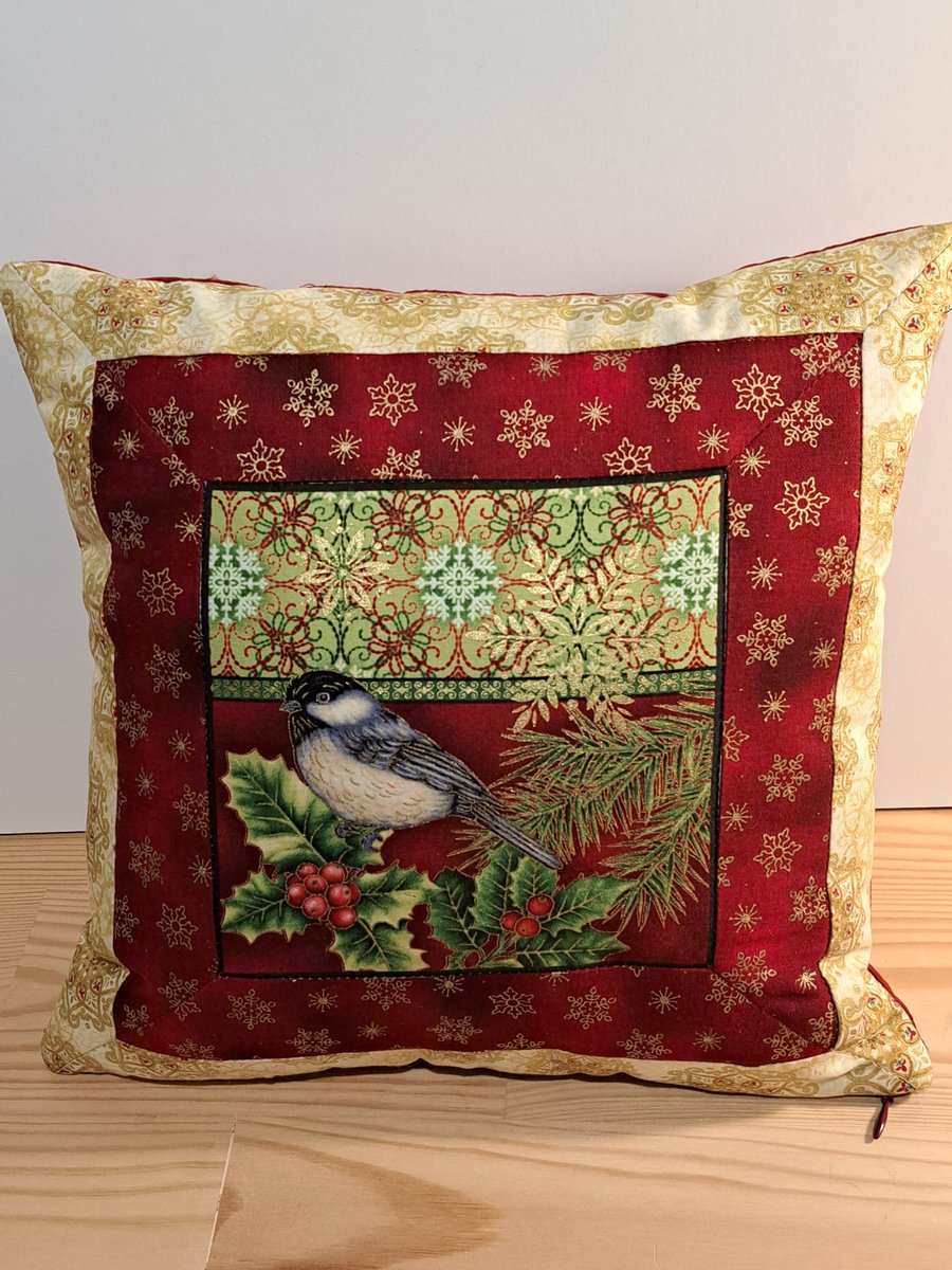 Christmas cushion,Tit bird A