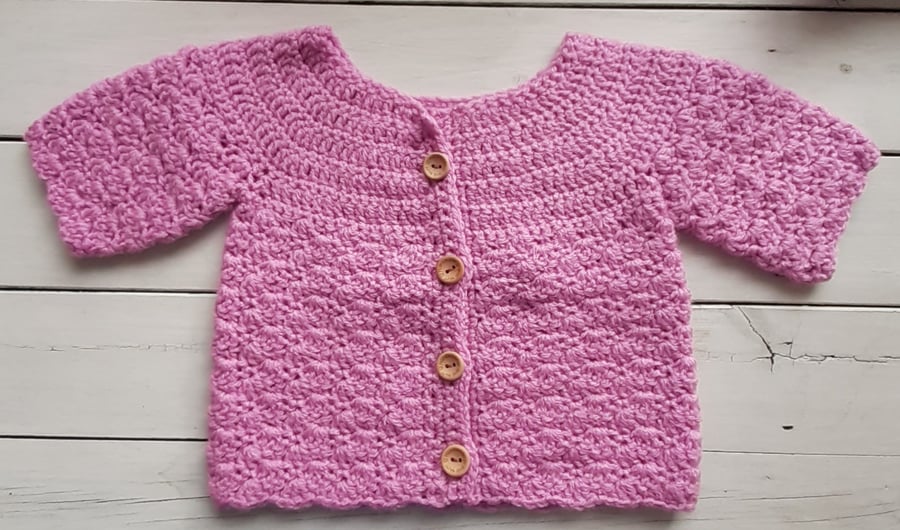 Handmade 3-6 months cardigan, with sleeves