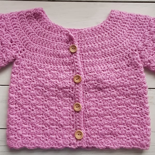 Handmade 3-6 months cardigan, with sleeves
