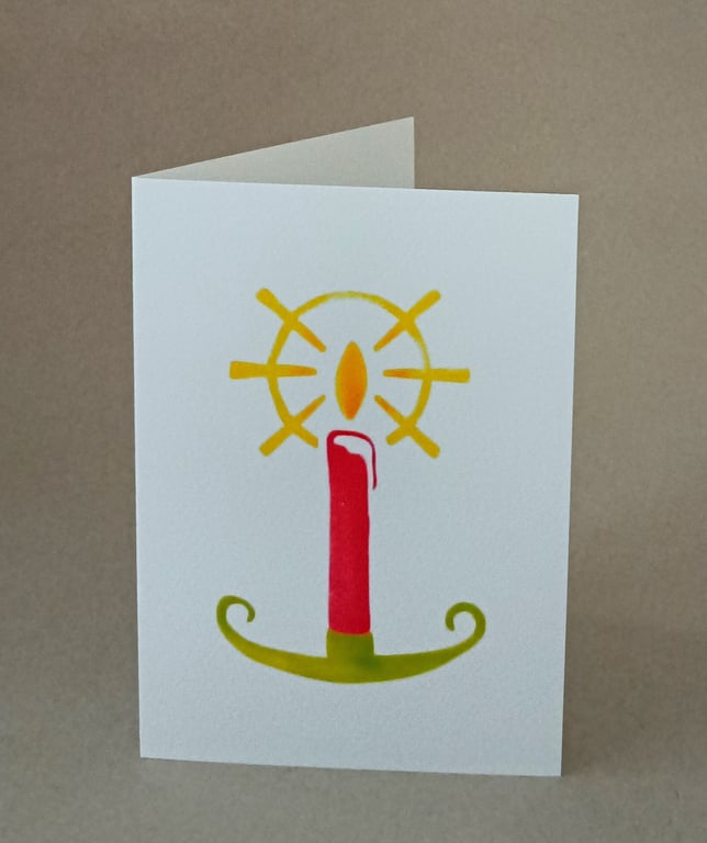 Candle Light handmade Christmas card made by the artist