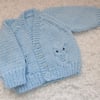 14" Newborn Baby Boys Owl Cardgan