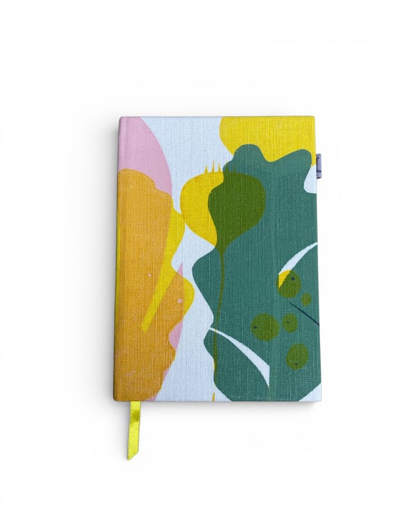 Perfectly Imperfect. A5 hand printed sketchbook - Nature trail design 