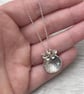 Handmade sterling silver 16mm diamond kiss petal charm pendants on a trace chain - Image 7