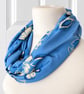 Beautiful Soft Blue Floral Infinity Scarf  - Image 3