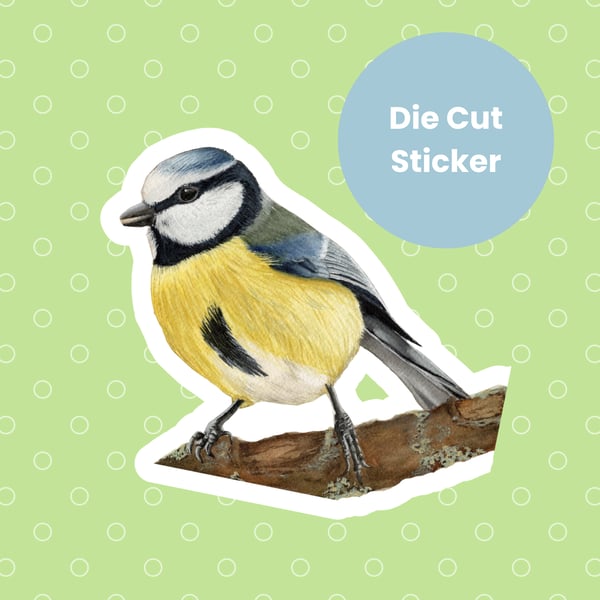 Blue Tit Bird Vinyl Sticker Original Artwork waterproof single stickers