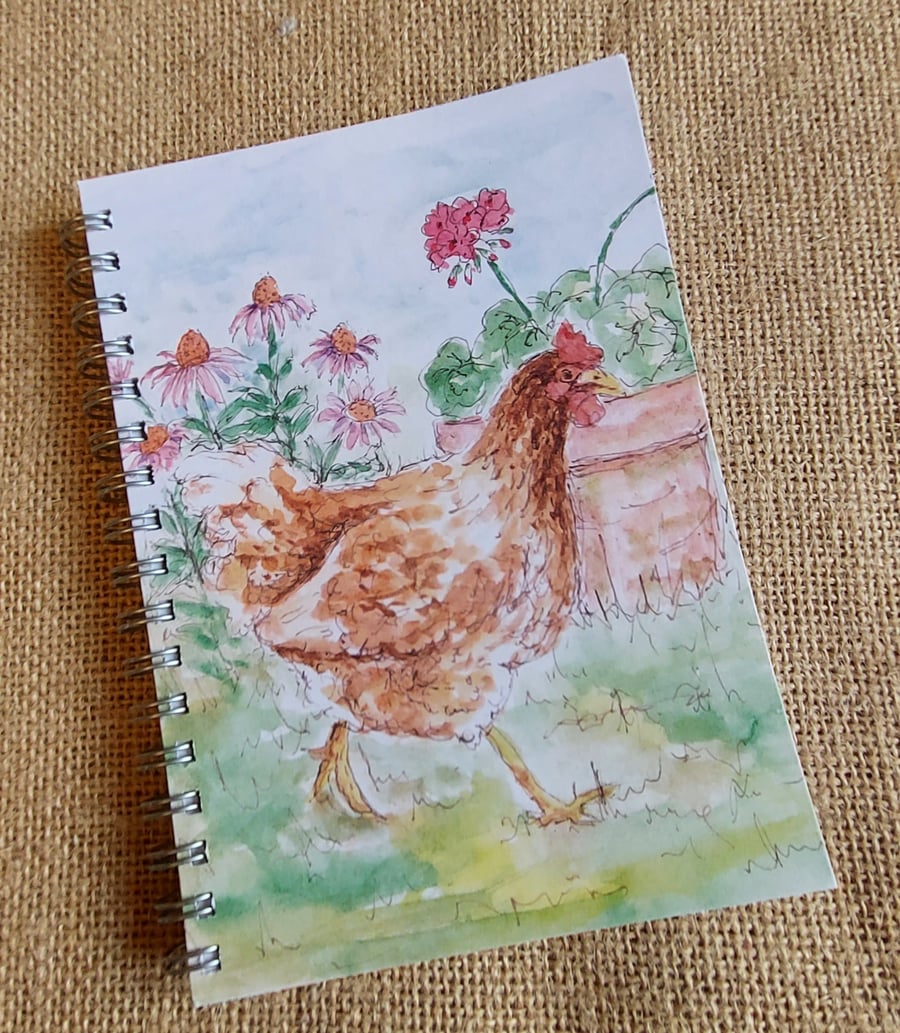 Spiral Bound Notebook - Strolling chicken