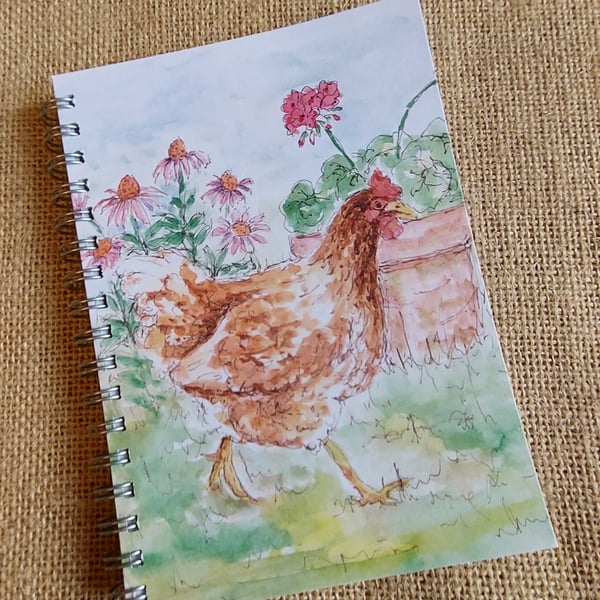 Spiral Bound Notebook - Strolling chicken