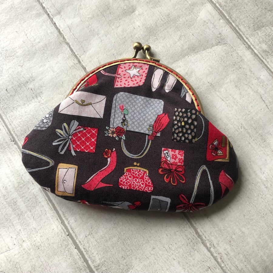 Bag & Shoe Themed Fabric Clasp Coin Purse