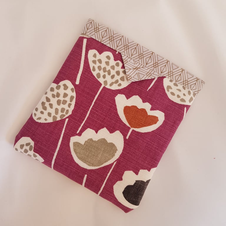 Snap pouch: contemporary floral design on purple