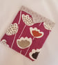 Snap pouch: contemporary floral design on purple