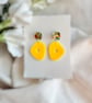 Bright Yellow Acrylic and Glitter Confetti Earrings
