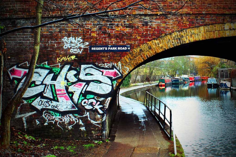 Graffiti Street Art Regent's Canal Camden London Photograph Print