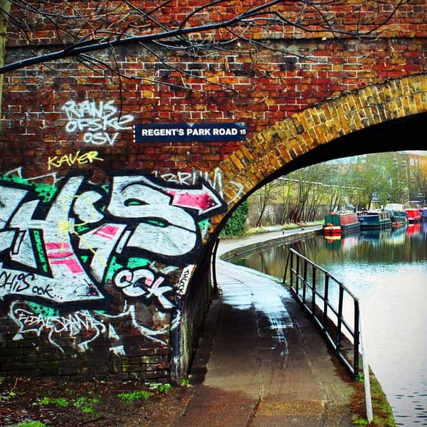 Graffiti Street Art Regent's Canal Camden London Photograph Print