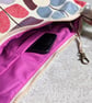 Large Dumpling Bag, Sling Style Cross Body Bag Retro Flower Design - Image 4
