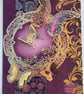 Dramatic burgundy butterfly with love card