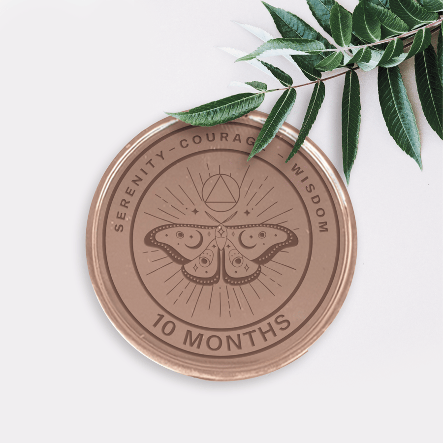 Sobriety Coin - Butterfly: AA Coin Chip Token For Recovering Alcoholic