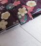 A5 Reusable Notebook Cover - Japanese Cranes and Flowers on Plum - Image 7