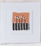 HAND EMBROIDERED GREETING CARD VINTAGE FABRIC DAISIES - Image 1