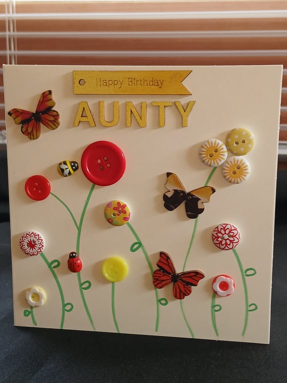 Handmade, aunty birthday card 