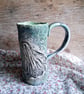 ceramic coffee mug no 22 ghost green blue