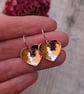 Copper and Silver Hammered Heart Earrings - JBJ1004 - Image 3